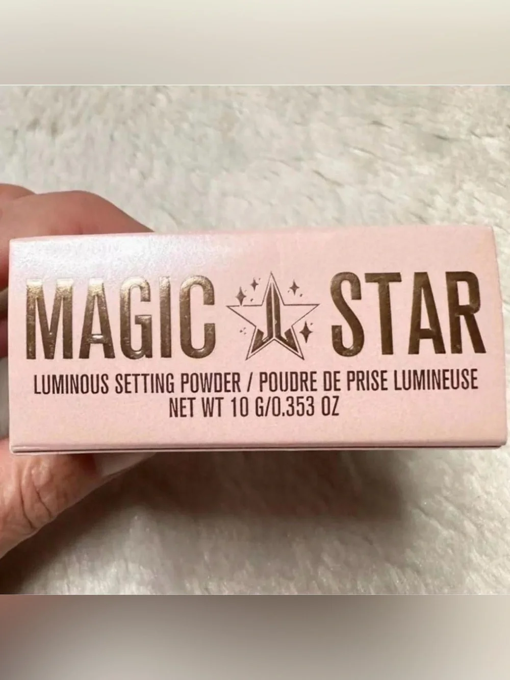 Jeffree Star TRANSLUCENT Luminous Setting Powder in Pink and Gold Packaging